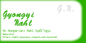 gyongyi mahl business card